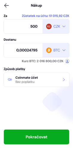 App screen with Quick Trade