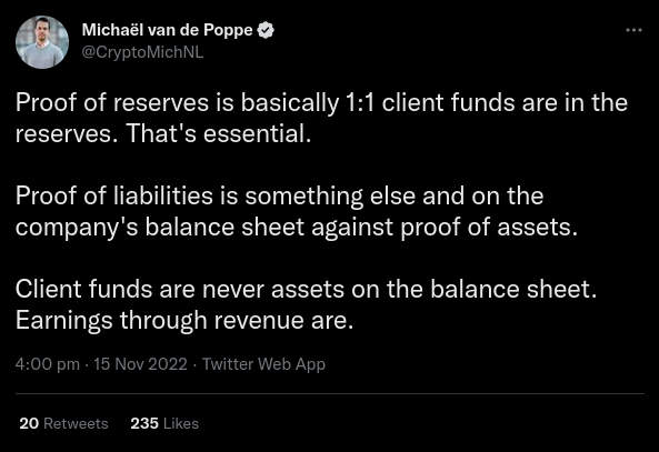 michael van de poppe twitter komentář analýza ftx vklady