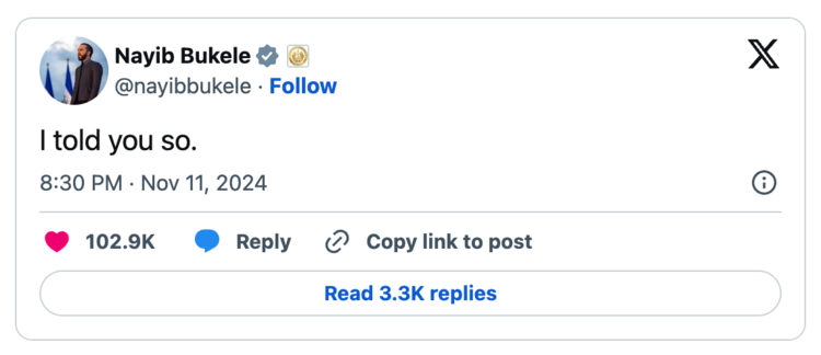 tweet nayib bukele salvador prezident